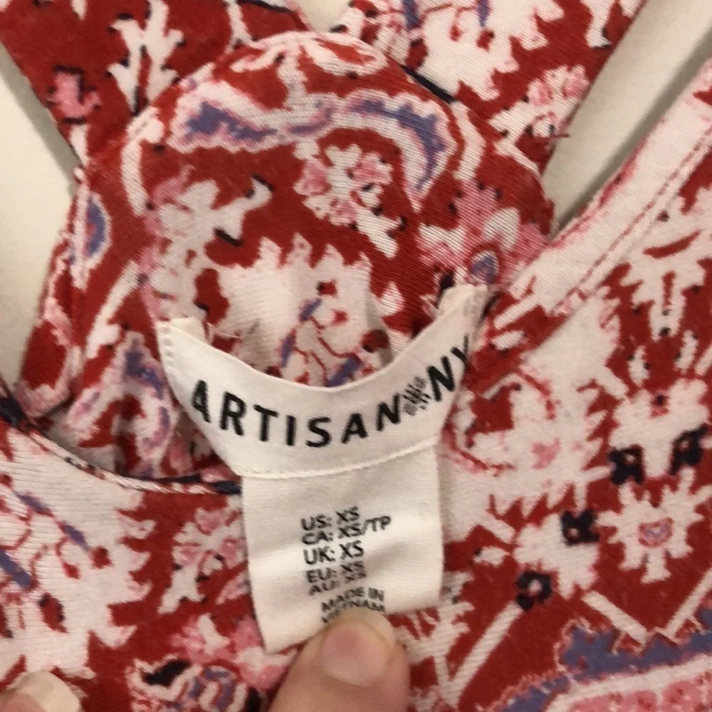 Artisan NY Maxi Dress built in bra red print boho
